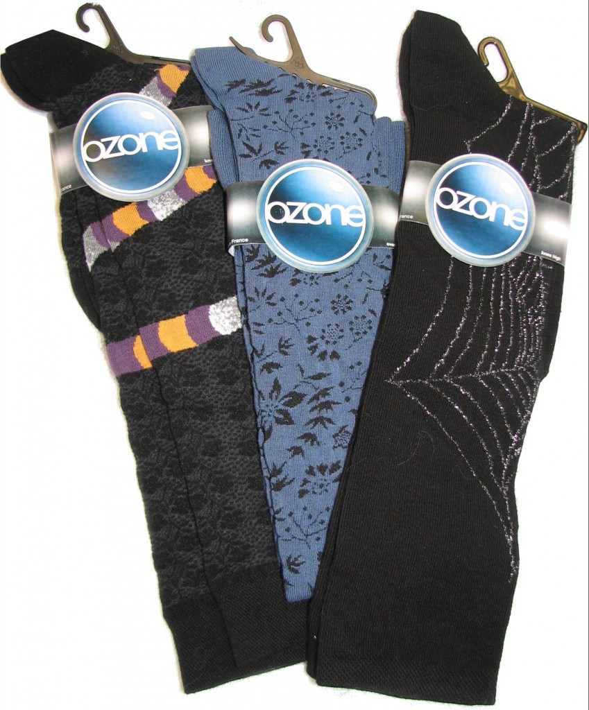 Ozone Socks are devoted entirely to putting fashion and fun into socks and tights. Not only are they stylish, but they stay in place while you wear them.