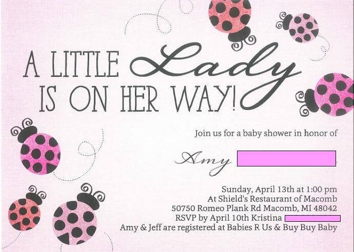 Make It Monday; A Little Lady is On Her Way Series Front of Invitation