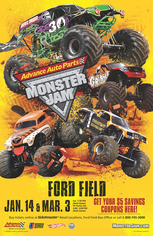 Monster Jam is Coming Back to the Ford Field March 3 Detroit Michigan