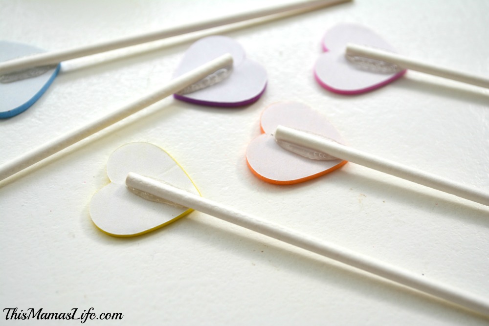 Conversation heart planter sticks and hearts