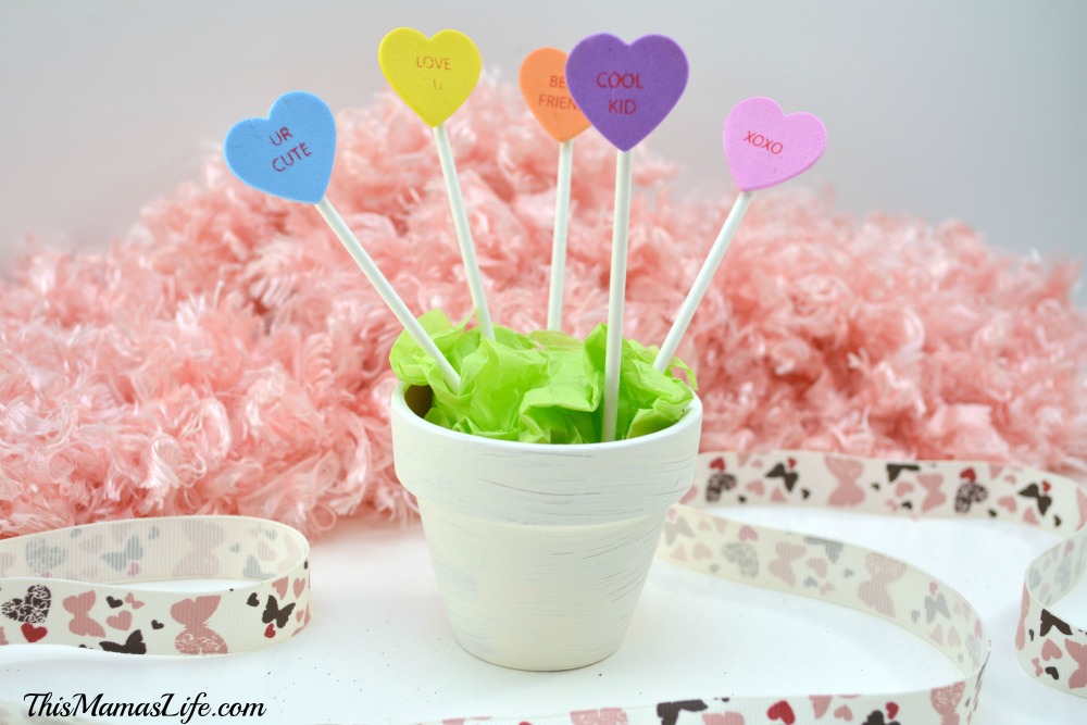 conversation heart planter craft