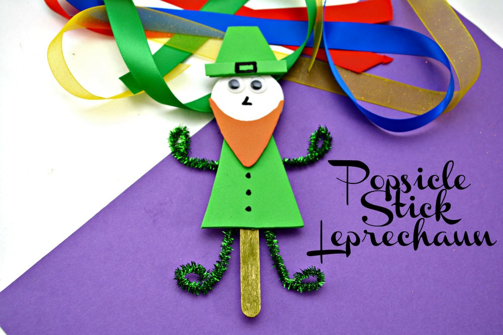 St Patrick's Day Leprechaun Popsicle Stick Craft for Kids