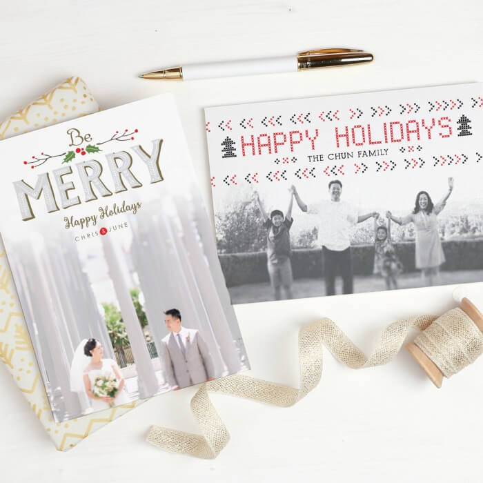 2 Basic Invite Holiday Cards 