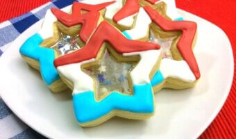 Stained Glass shaped star cookies for 4th of July